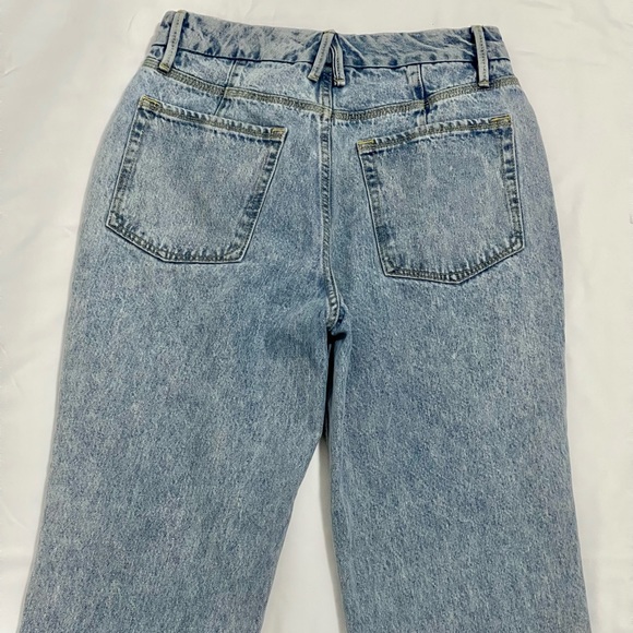 Good American Denim Straight Leg Pants Good 90's Duster In Indigo Size 2/26 - Picture 6 of 9